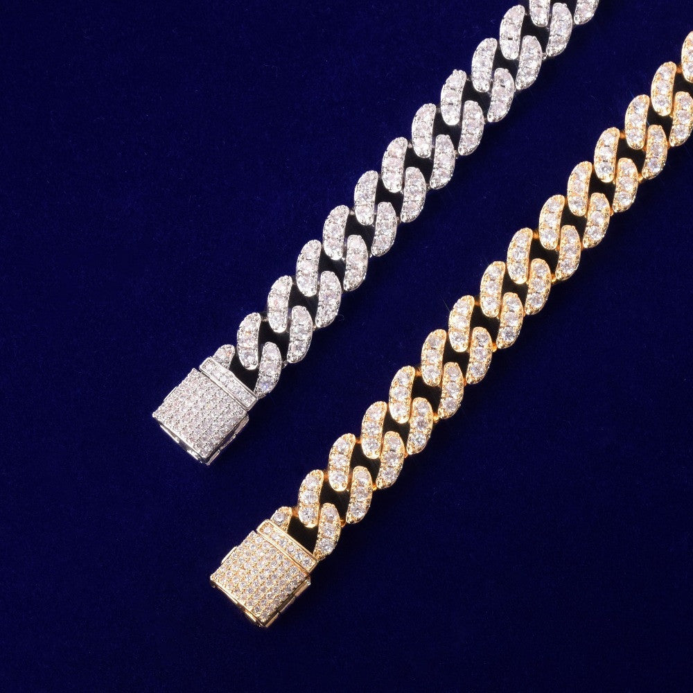 Clustered Cuban | VVS Diamond CZ 10mm Miami Cut Cuban Link Flooded Ice Bracelets
