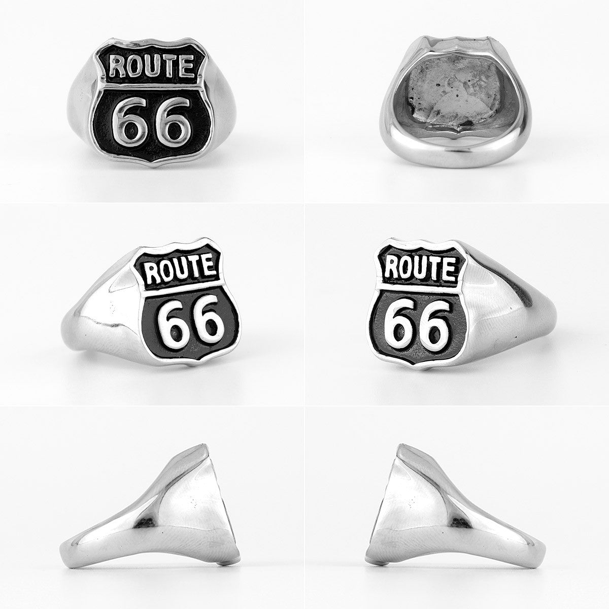 America The Beautiful | Pioneer Famous Route 66 No Fade Stainless Steel Street Style Rings