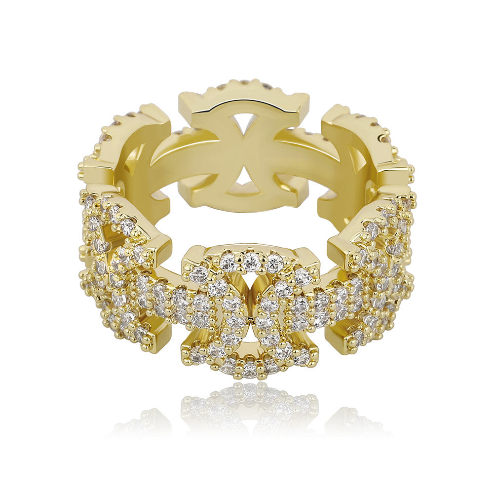 Iron Sharpens Iron | Double Axe Head VVS Diamond CZ Iced Blinged Out Rings