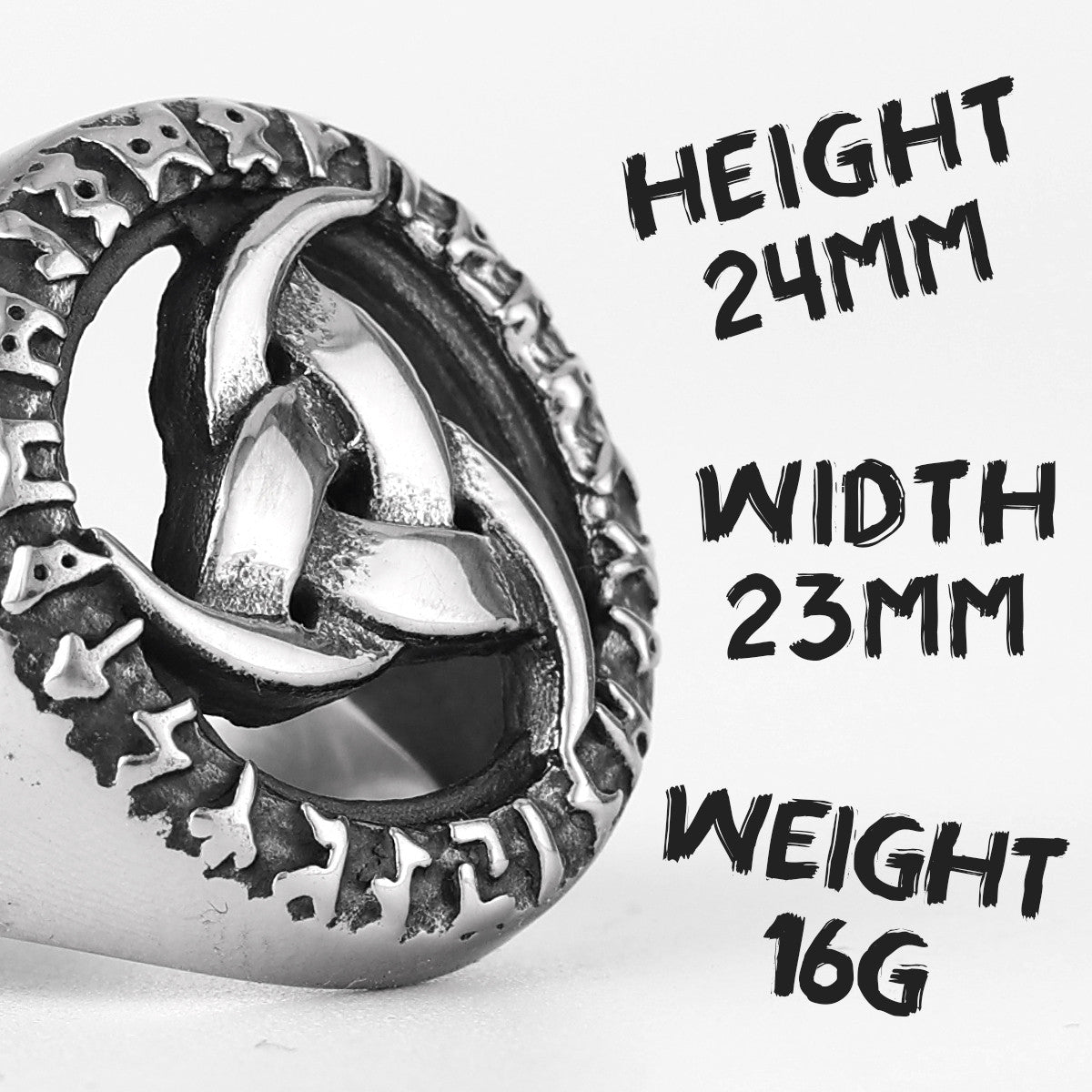 Vintage Viking | 316L No Fade Stainless Steel Celtic Knot Mens Streetwear Rings
