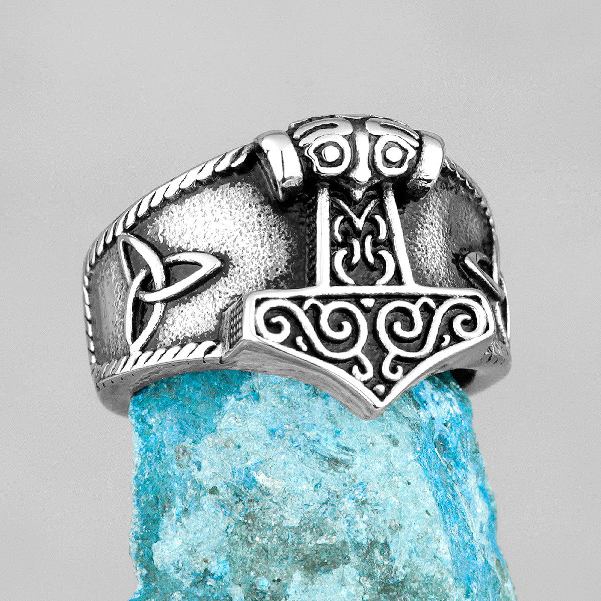 Hammer Of The Gods | Solid Stainless Steel Retro Viking Thor's Hammer Ring