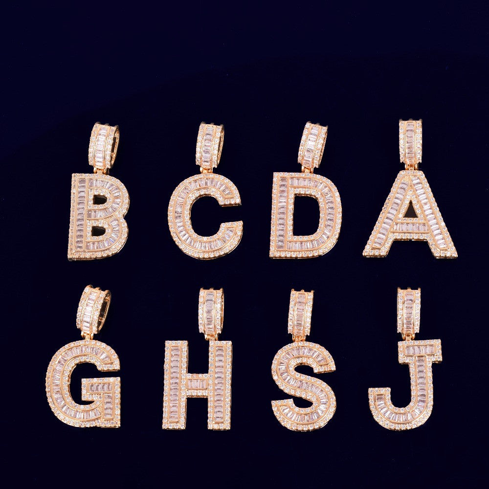 The Bold Print | VVS Diamond CZ Baguette Custom Made Hip Hop Pendant