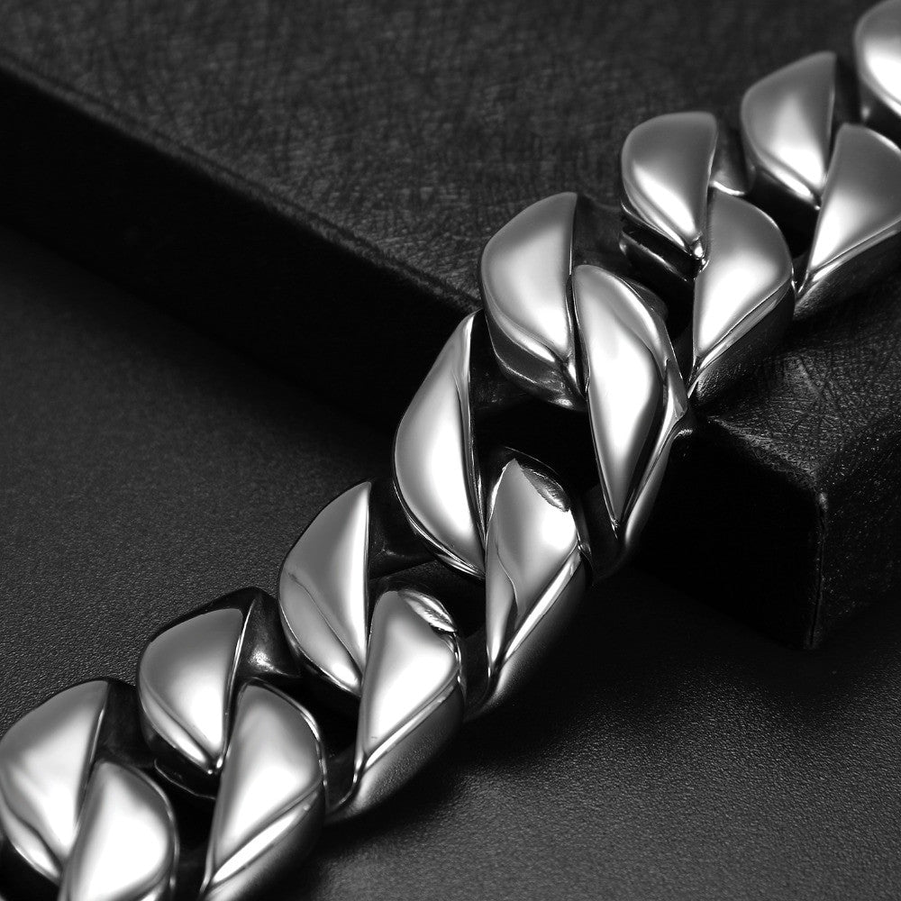 Big Boy No Fade 15mm 24mm 30mm Stainless Steel Cuban Link Hip Hop Street Wear Bracelets