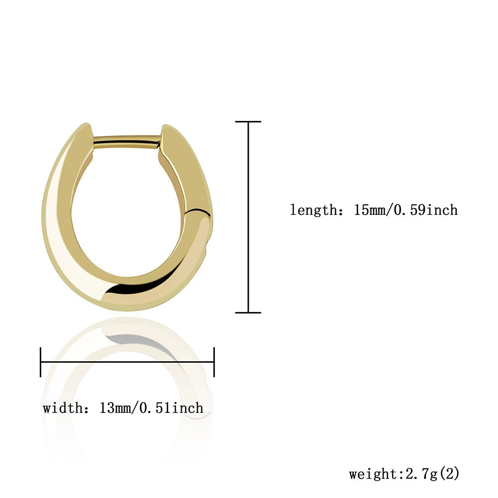 Solid .925 Sterling Silver Oval Loop Silver Gold Rose Gold Earrings