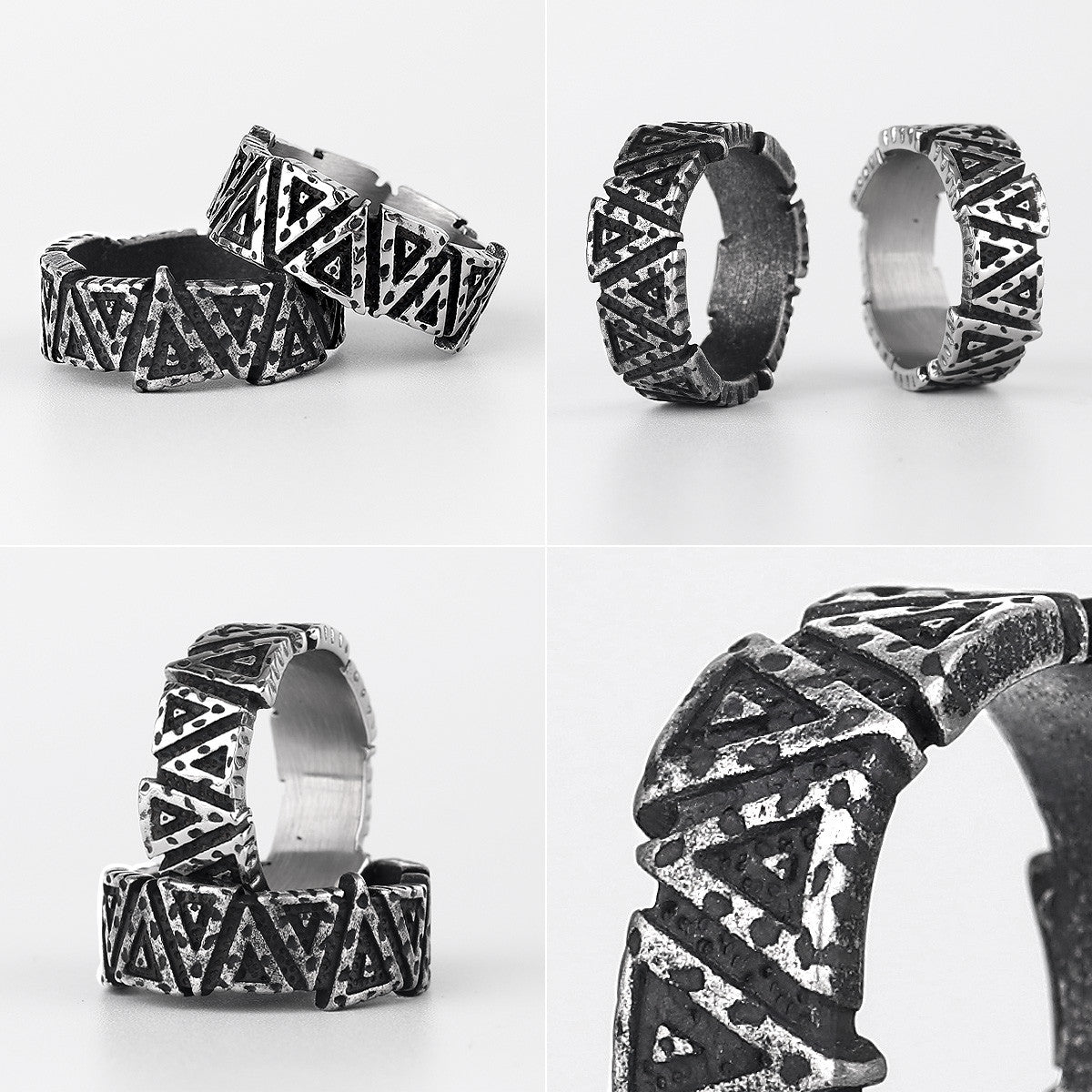 The Triangle | 316L No Fade Solid Stainless Steel Geometry Designer Men's Rings