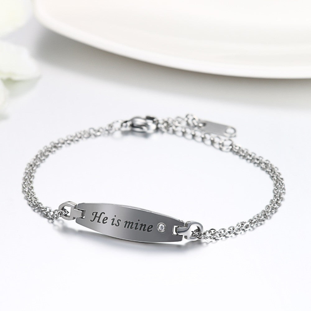 Couples No Fade Stainless Steel Promise ID His Queen Her King Bracelets