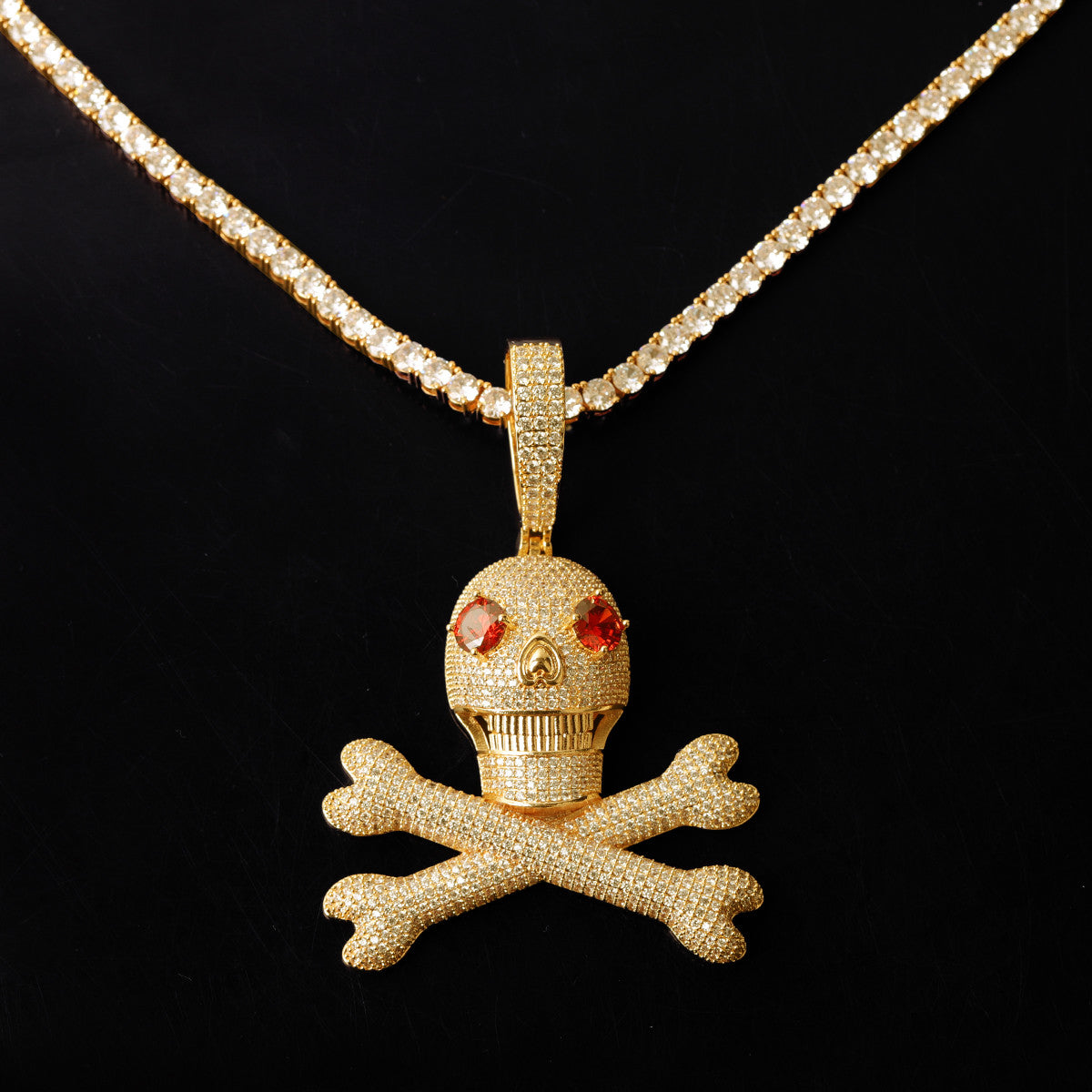 The Dead Zone | VVS Diamond CZ Red Stone Eye Anime Hip Hop Skull