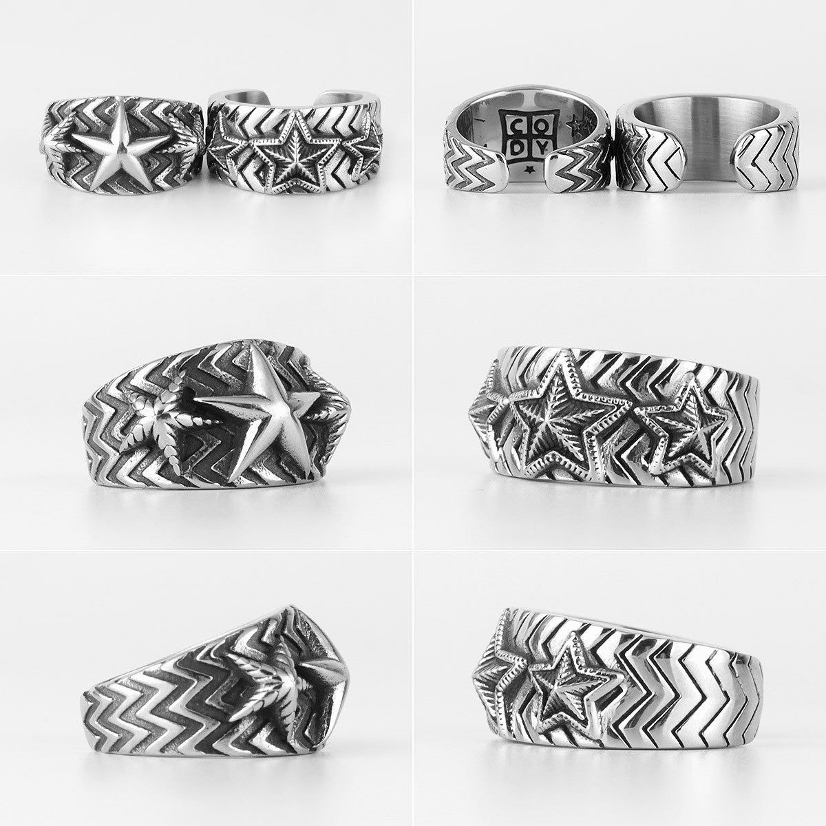 Super Star | 316L No Fade Stainless Steel Star Crossed High Fashion Street Style Ring