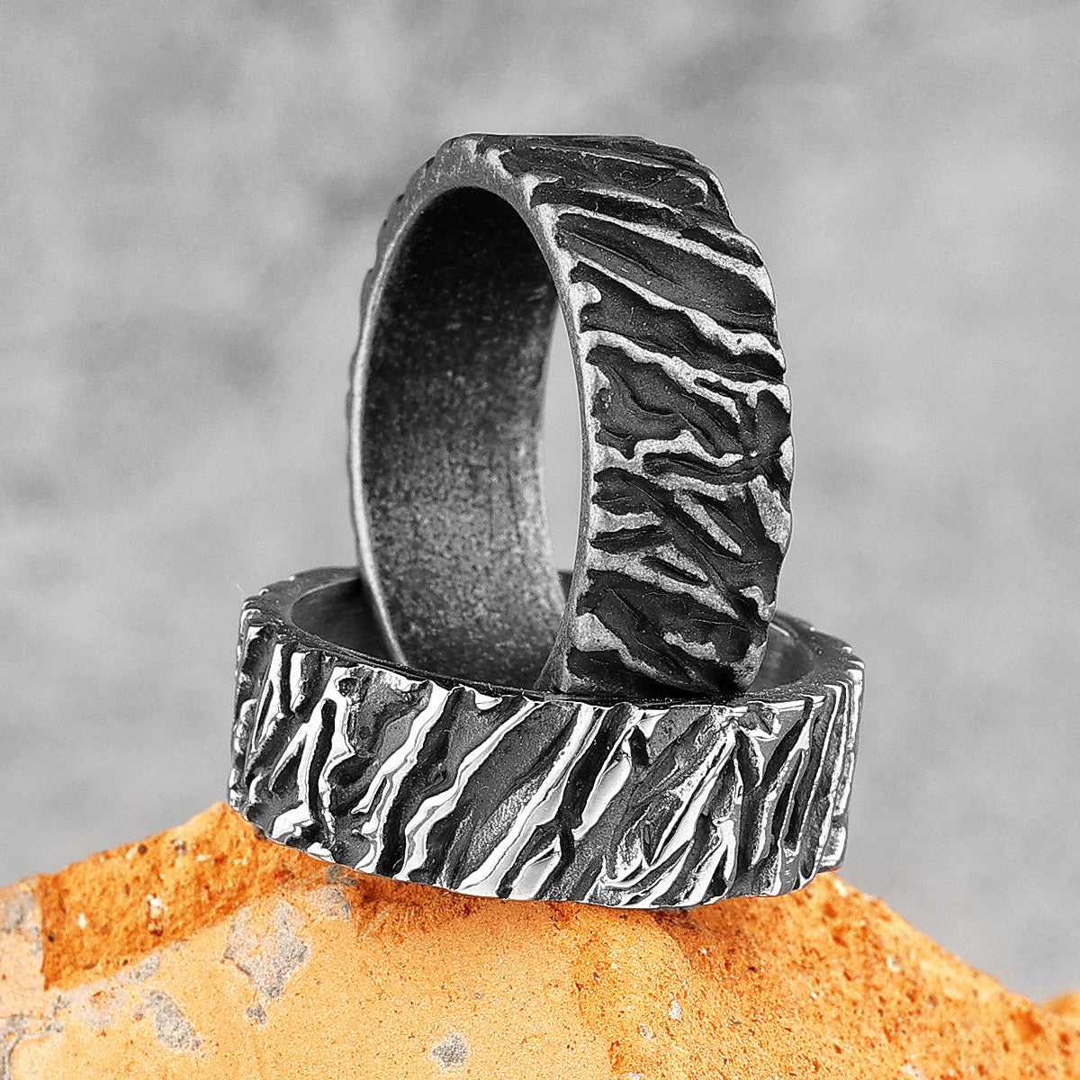 Volcano | Solid Stainless Steel Volcanic Lava Designer Street Wear Ring