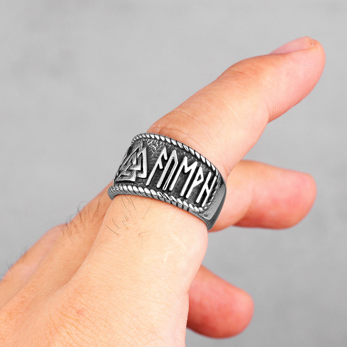The Myth Of Odin | 316L No Fade Stainless Steel Three Triangle Norse Mythology Unique Ring