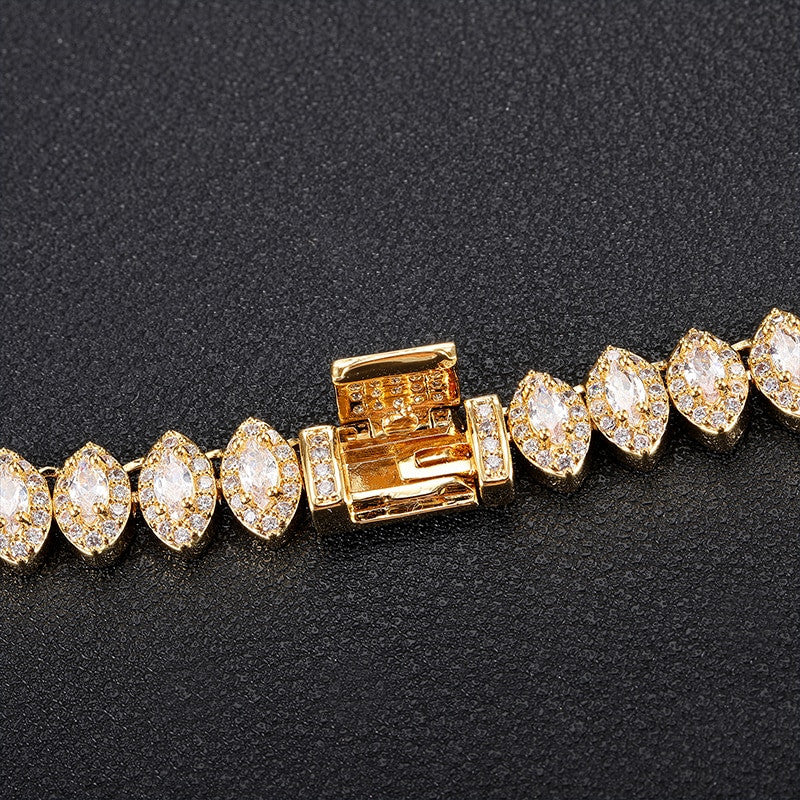 Flooded Ice Horse Eye 8mm AAA True Micro Pave Stone Bracelet