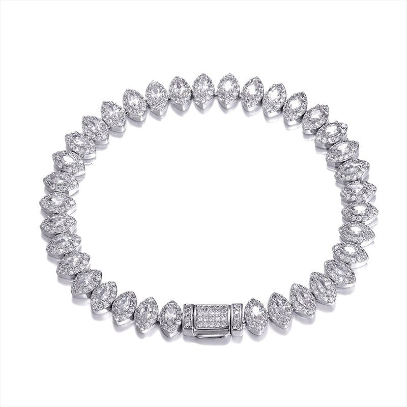 Flooded Ice Horse Eye 8mm AAA True Micro Pave Stone Bracelet