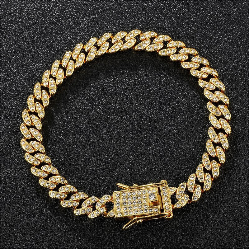 Keep It Classic 8MM Miami Cuban Link AAA Prong Set 14k Gold 925 Silver Rose Gold Bling Bracelet