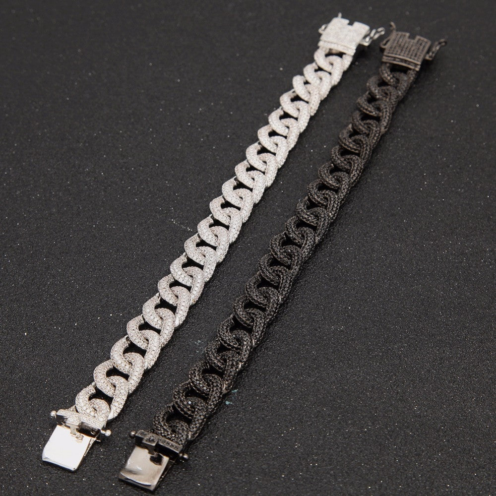 Hip Hop AAA True Micro Paved Bling Iced Out Miami Cuban Link Bracelet