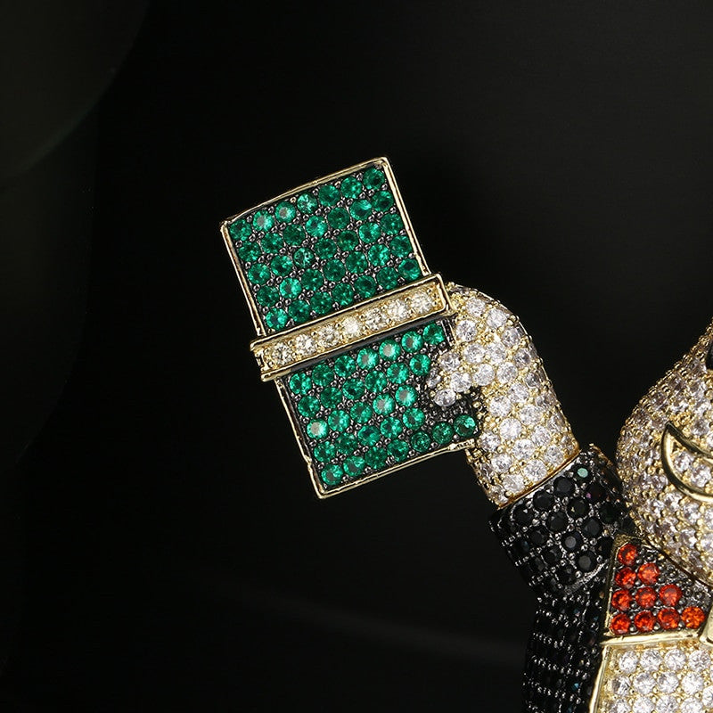 Mens Flooded Ice Secure The Bag Baby Casper Money Bag Micro Inlaid Hip Hop Chain