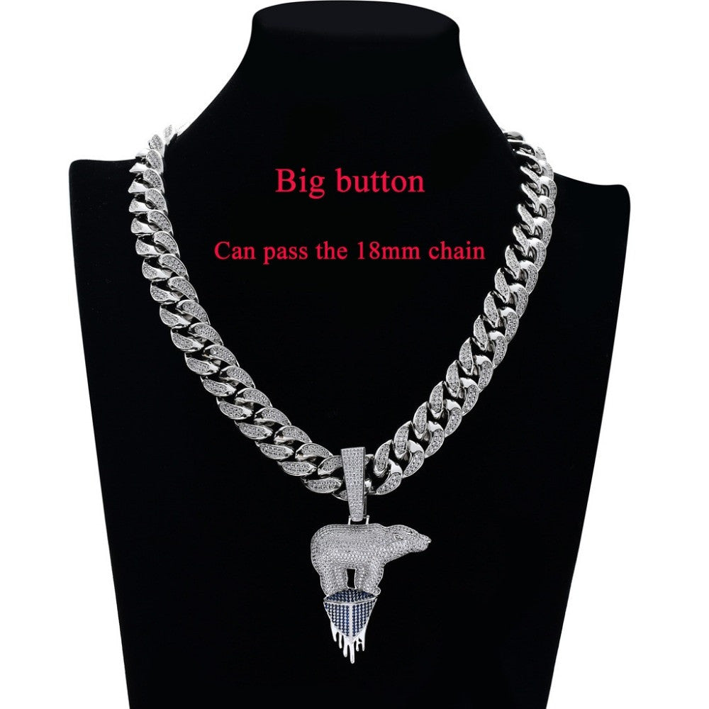 Hip Hop Full AAA 5A+ Micro Pave Stone Polar Bear Iceberg Pendant