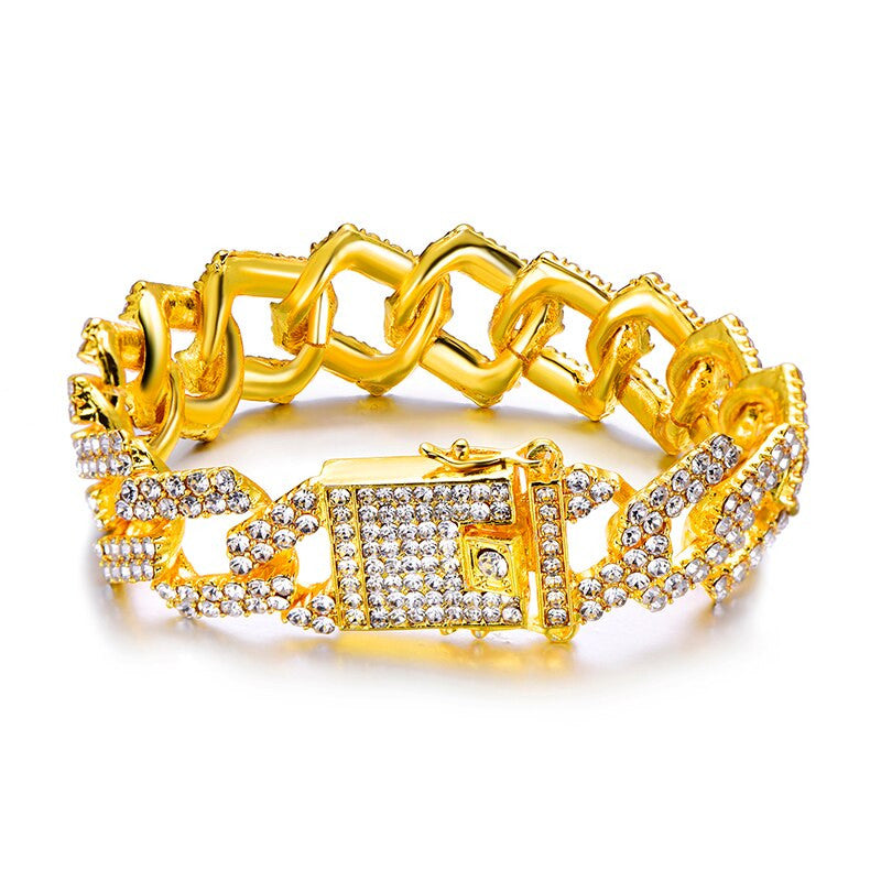 Big Boy Bling 19MM Heavy Iced Cuban Link Full AAA Stone Bracelets