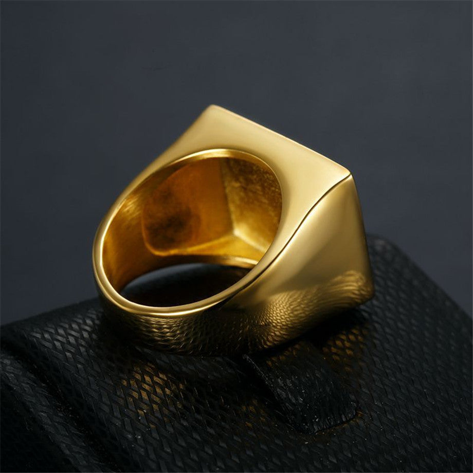 Mens 14k Gold Over No Fade Stainless Steel Jesus Last Supper Bling Rings