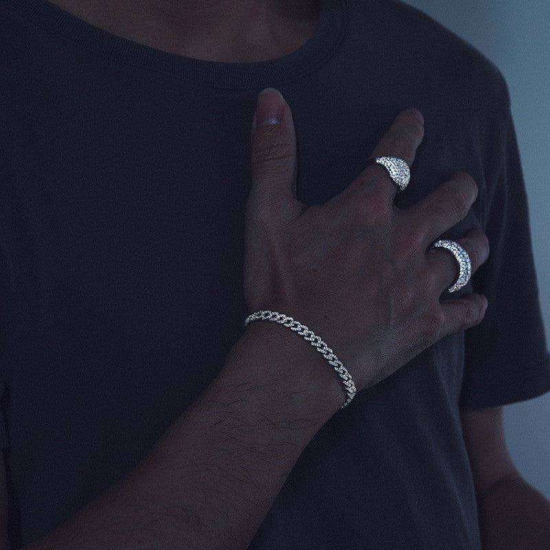 6mm Solid 925 Silver Genuine VVS Diamond Cuban Link Hip Hop Bracelets Chains