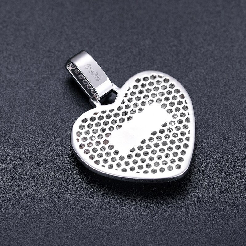 Genuine VVS Diamond Star In My Heart 925 Sterling Silver Hip Hop Pendant Necklace