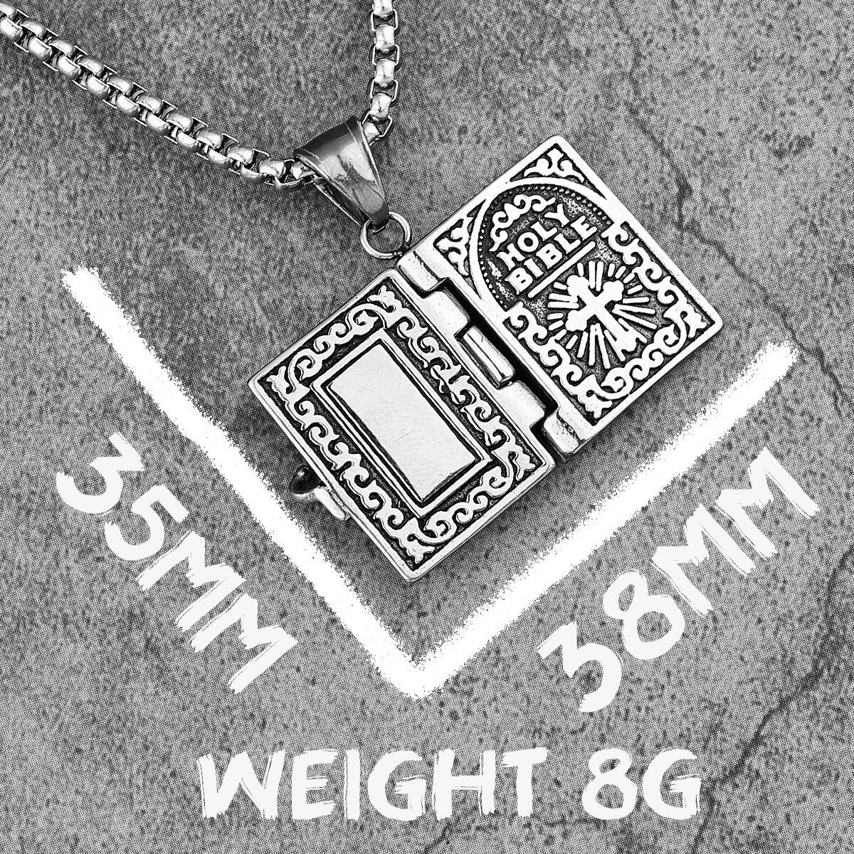 The Lords Prayer | Solid 316L Stainless Steel Opening Bible  Hip Hop Street Wear Pendant