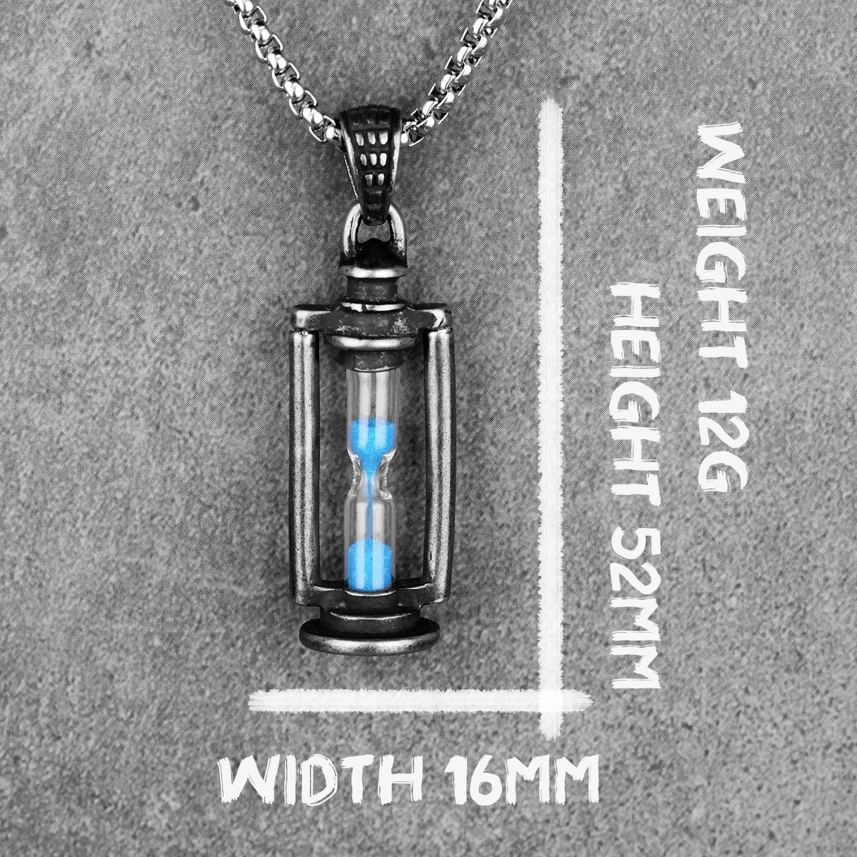 Sands Of Time | Retro No Fade Stainless Steel Time Hourglass Pendant Chain Necklace