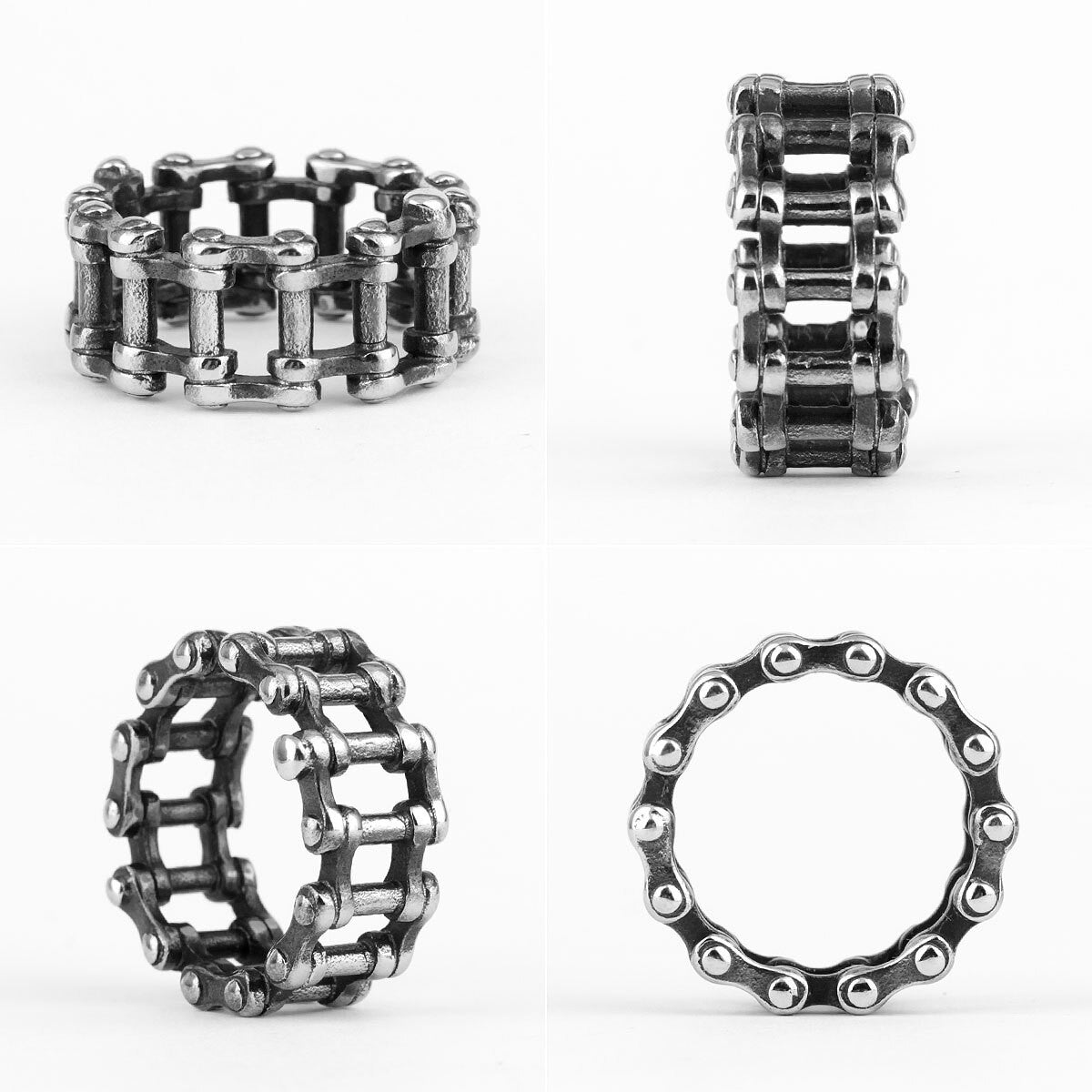 Mens No Fade Biker Style Mechanical Motorcycle Bike Chain Rings