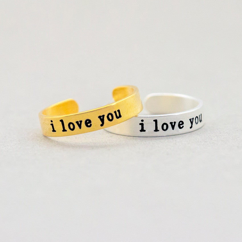 18k Gold Silver Rose Gold Infinite Love I love you Promise Rings