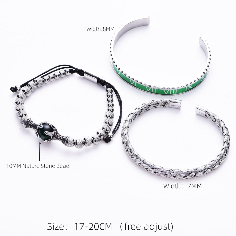 Alpha Man Eagle Talon Luxury Street Wear Stainless Steel No Fade Hi Fashion Bracelets