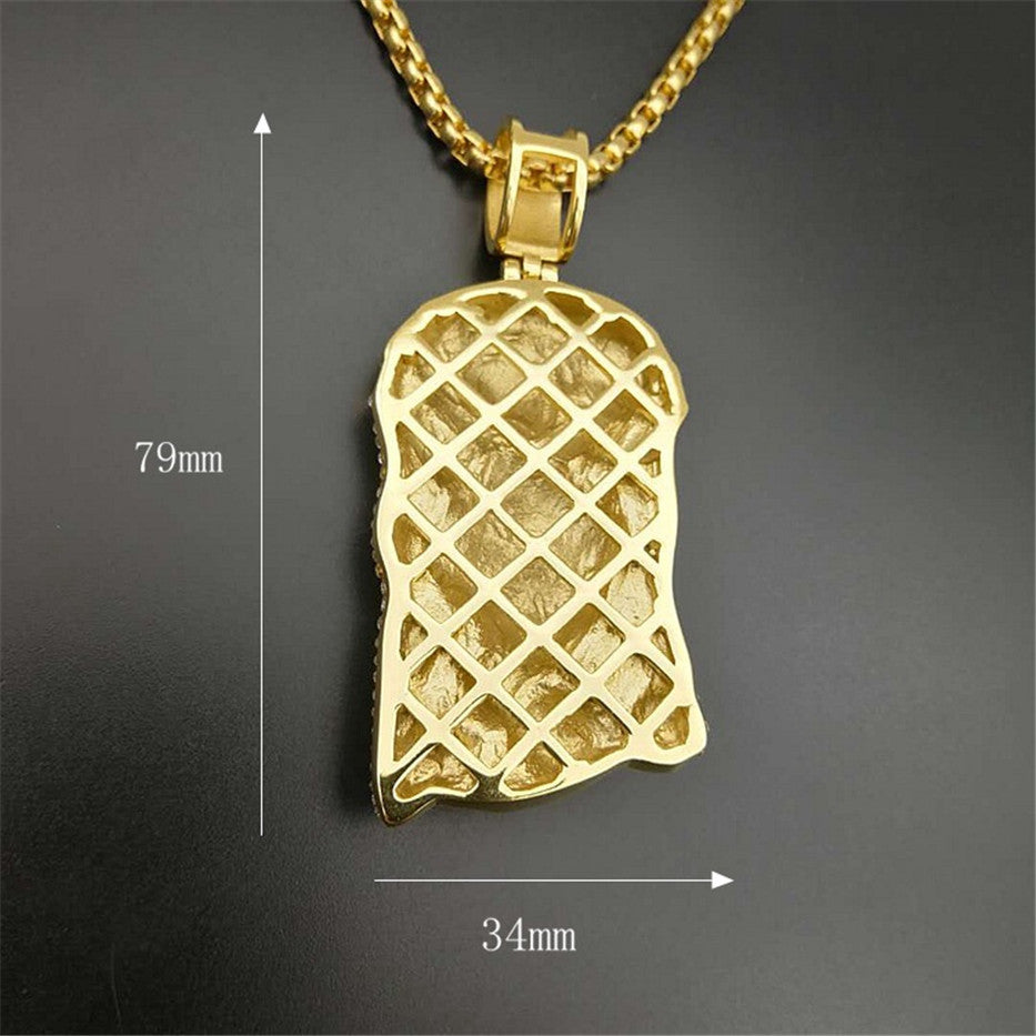 Men's Stainless Steel Icy Bling CZ Jesus Cross Pendant – Choose Silver Or Gold – Hip Hop Style