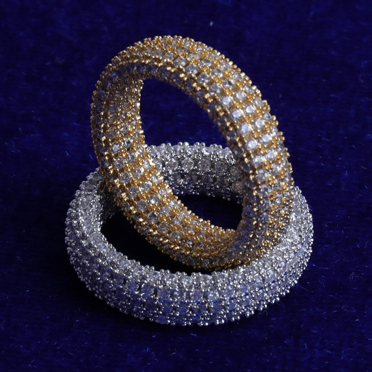 Men’s Total Eclipse Flooded Ice Hip Hop 5A Stone Ring White Gold Bling Ring