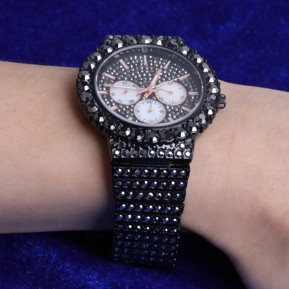 Men’s Flooded Ice Stainless Steel 44mm Face Hip Hop Watch