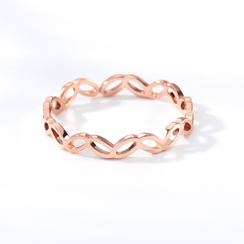 Platinum Rose Gold 18k Hollow Flower Wreath Leaf Garland Fashion Rings