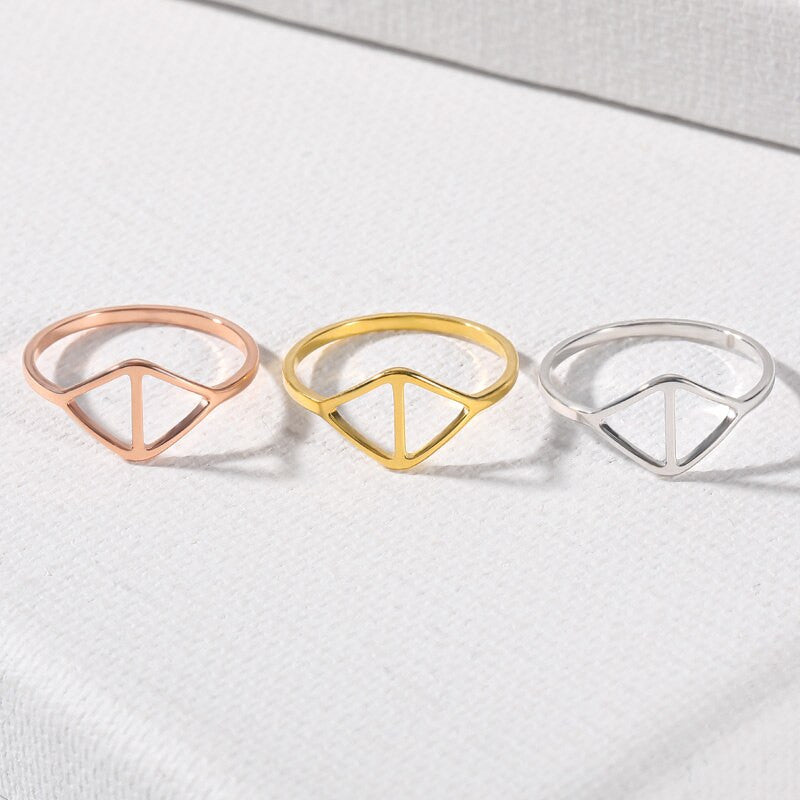18k Rose Gold Platinum Evil All Seeing Eye Stainless Steel Rings