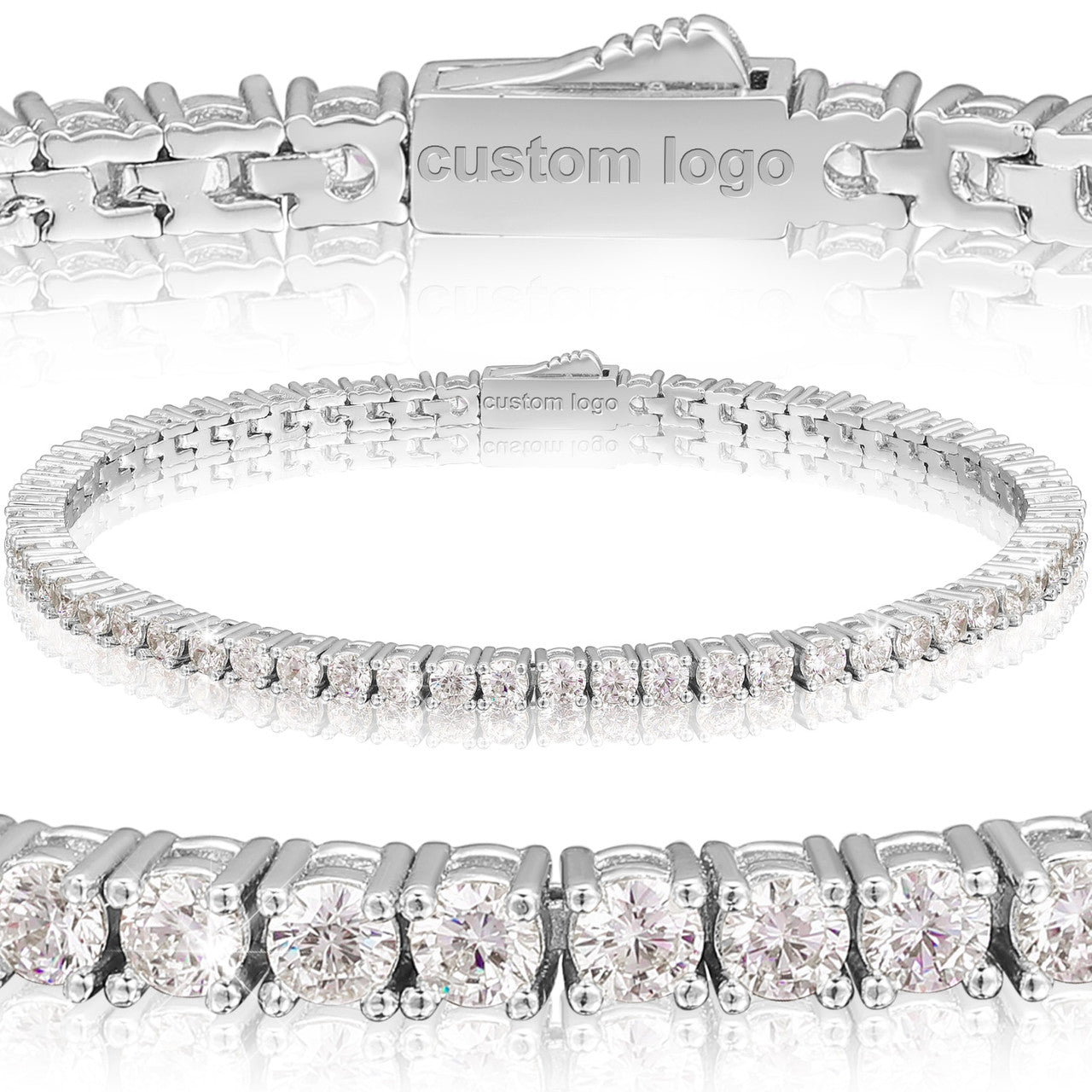 Genuine VVS Diamond Street Wear Casual Flooded Ice Tennis Chain Necklaces Bracelets
