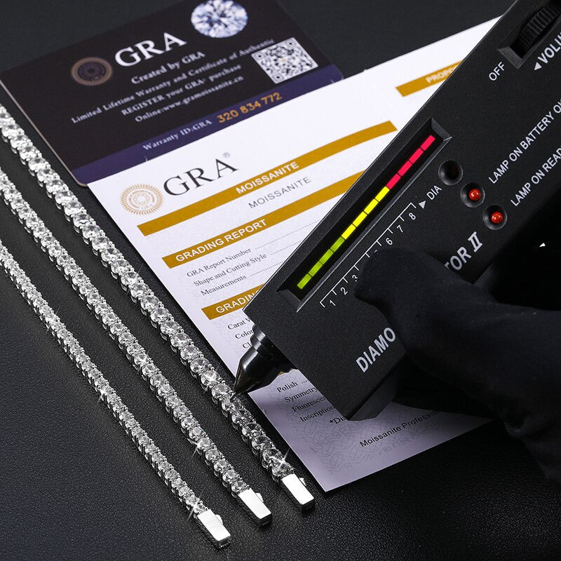 Genuine VVS Diamond Street Wear Casual Flooded Ice Tennis Chain Necklaces Bracelets