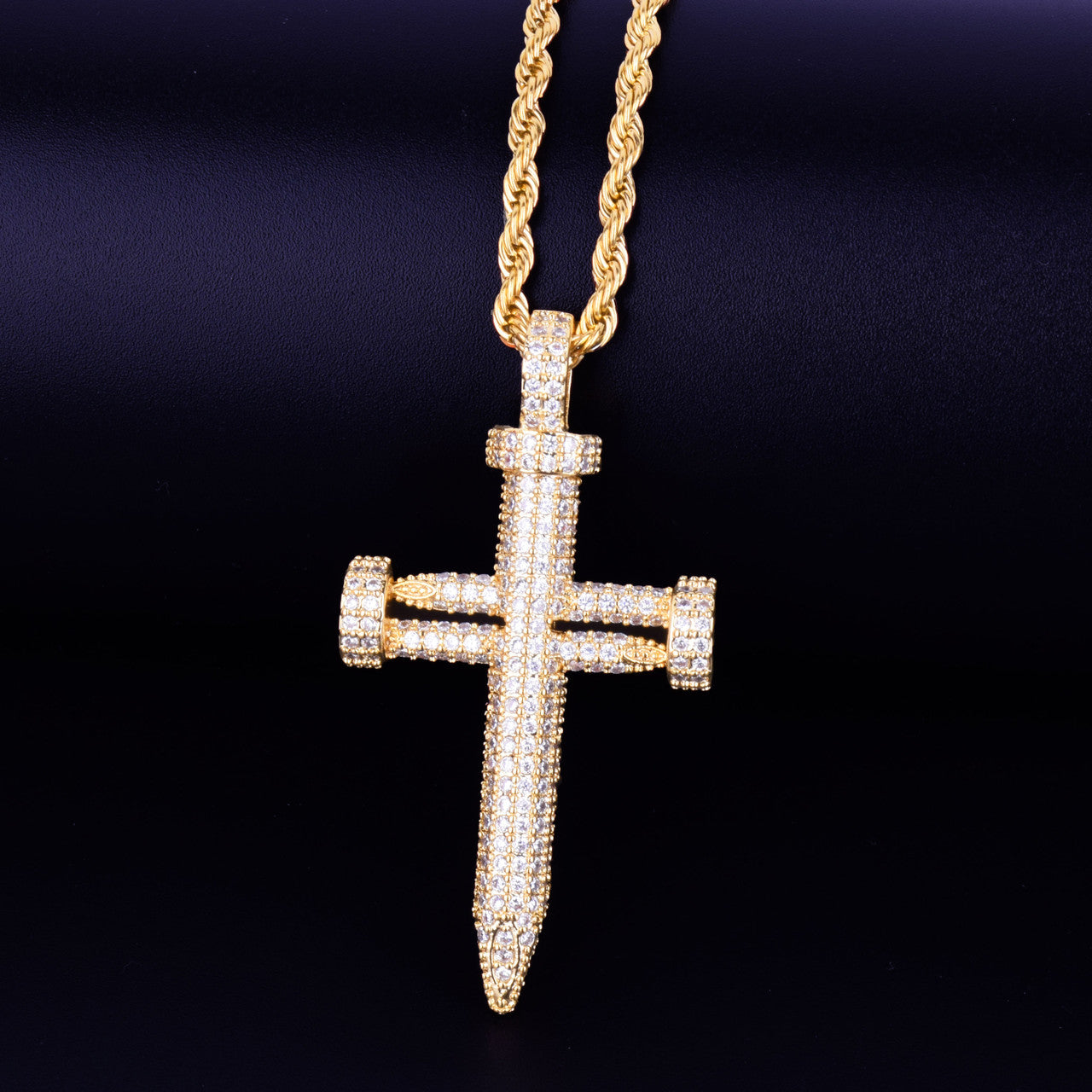 Gold Jesus Nail Pendant