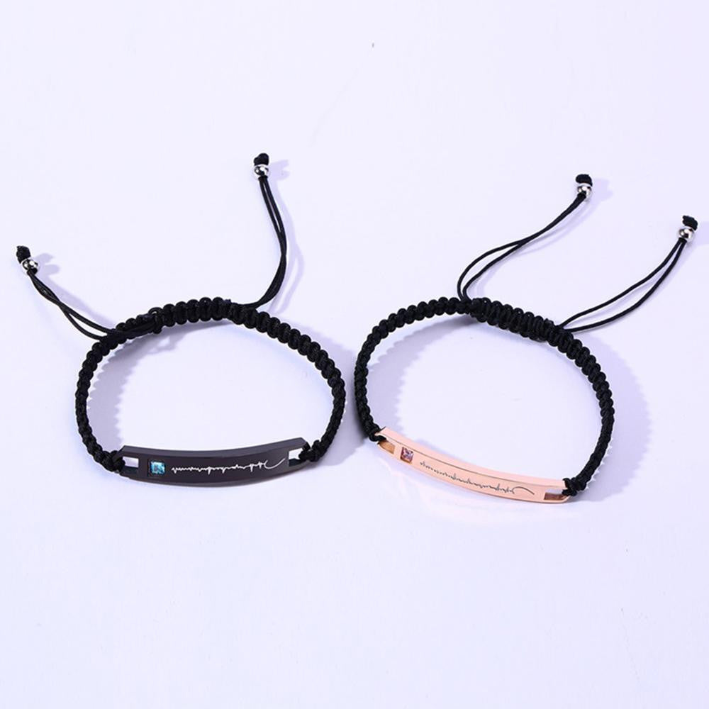 Lovers Couples His Queen Her King Stainless Steel CZ Crown Adjustable Bracelet Pendant Necklace