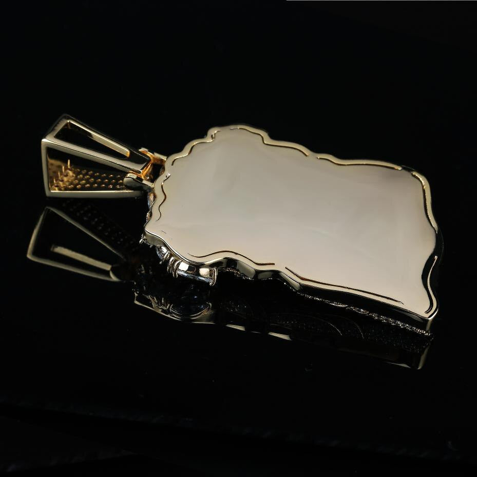 Platinum 18k Gold Big Boy Crown Of Thorns Flooded Ice Hip Hop Jesus Chain Pendant