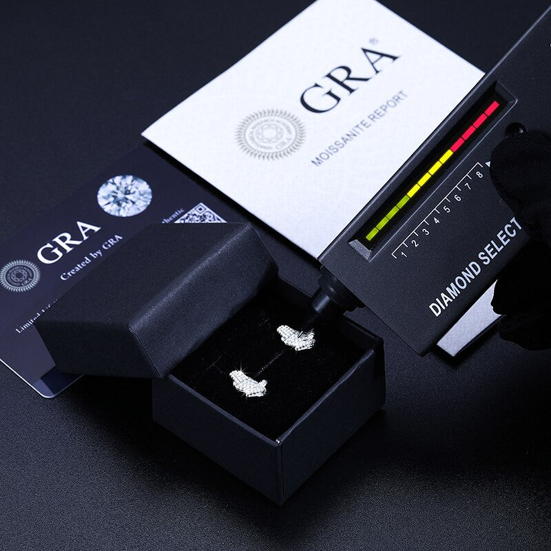 Hands Of Prayer Genuine VVS Diamond Stone Solid 925 Silver Bling Earrings