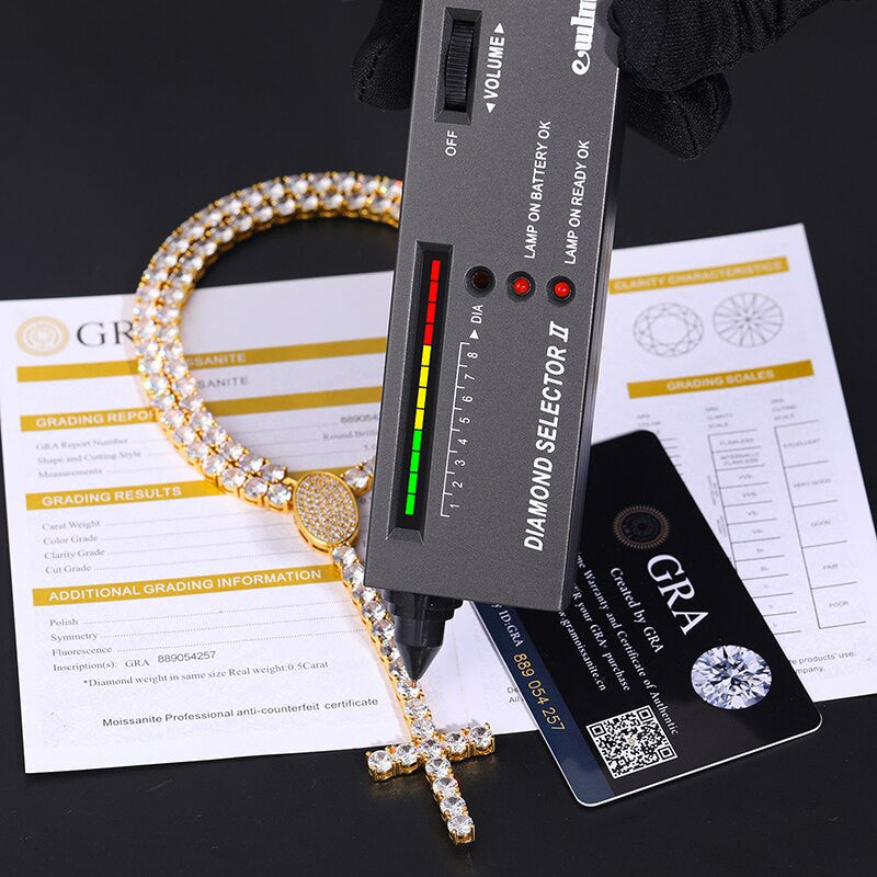 Flooded Ice Genuine VVS Lab Diamond Upside Down Peter Cross Hip Hop Chain Necklace