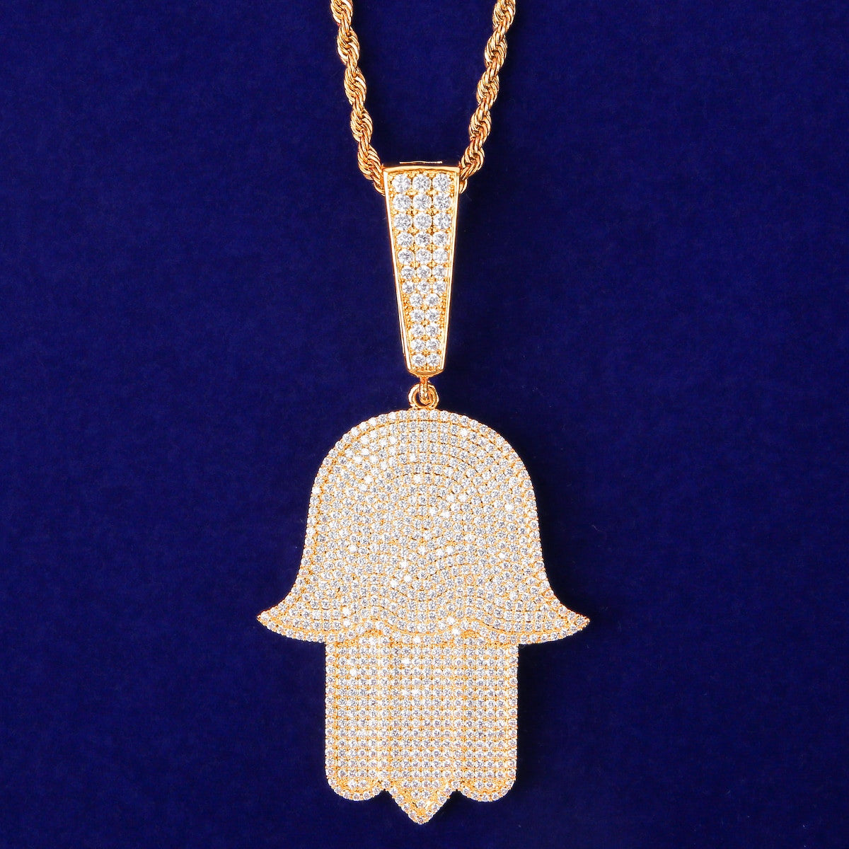 Hamsa Hand | Power Strength Protection 5A VVS Diamond Hip Hop Pendant