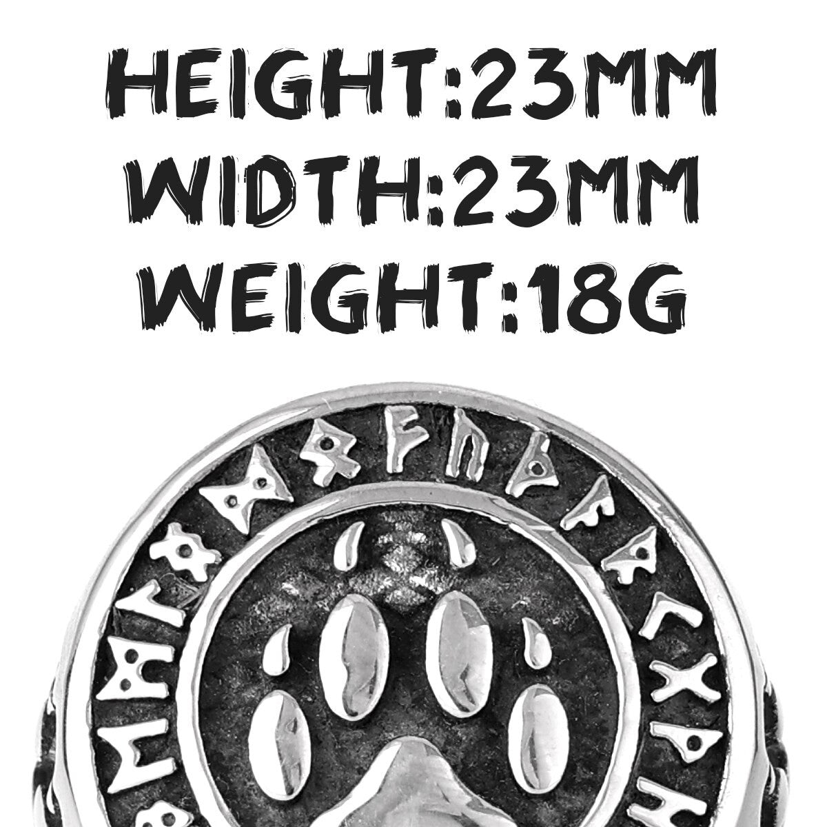 Mens Stainless Steel Norse Mythology Bear Tribe Tribal Paw Rings