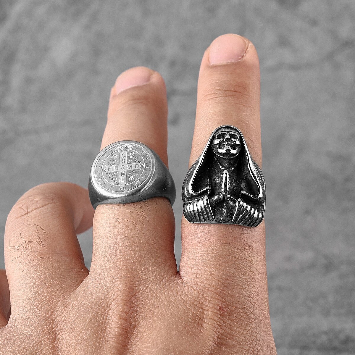 Let Us Pray | The Nun 316L No Fade Stainless Steel Skull Street Wear Rings