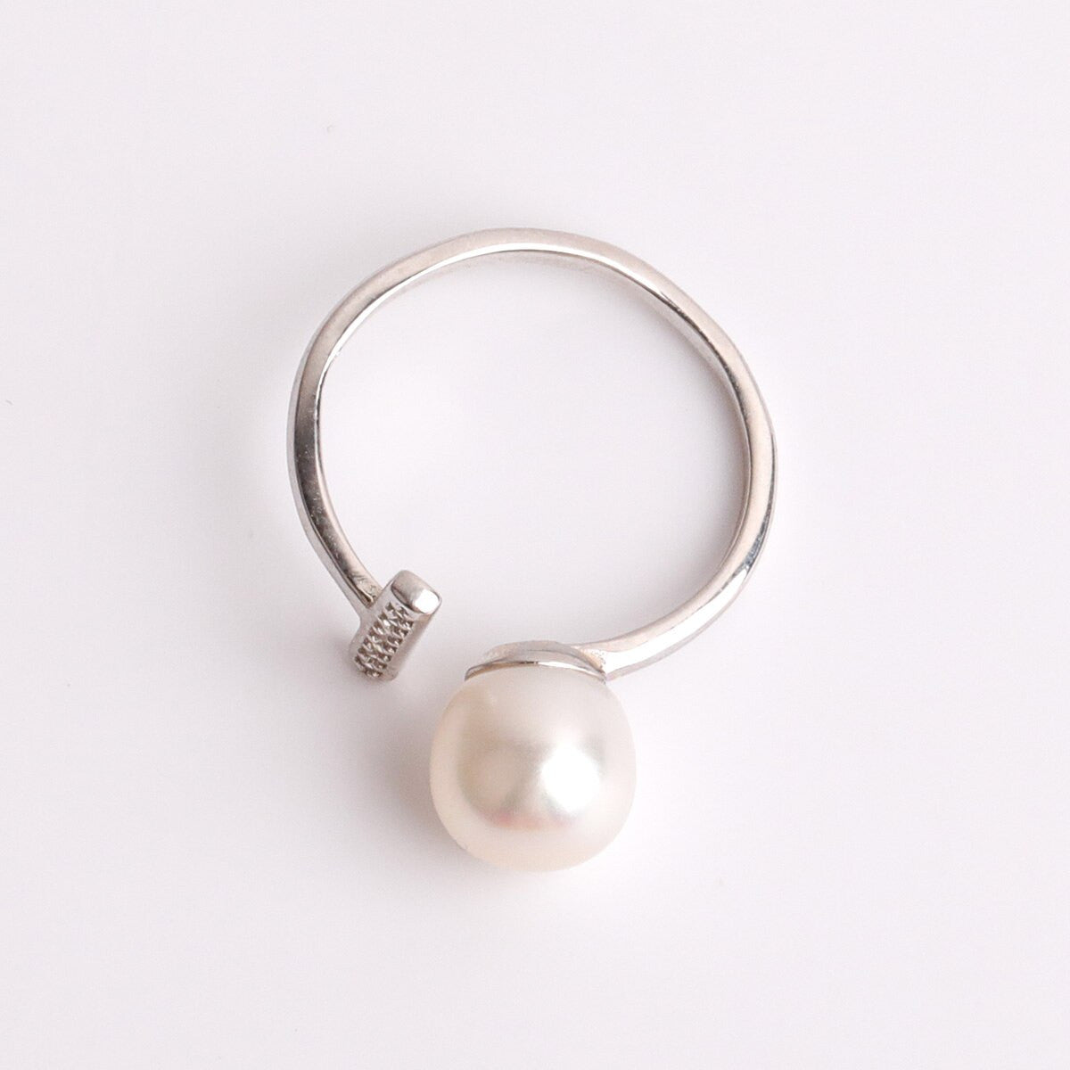 Ladies Street Wear Casual Adjustable Pearl Ring