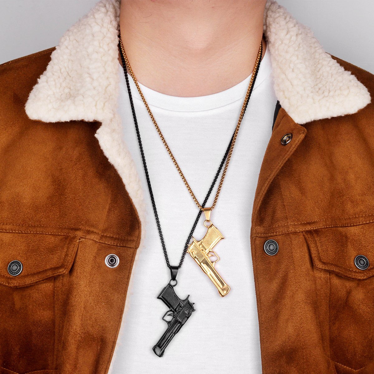 Desert Eagle | Hip Hop 14k Gold Silver Stainless Steel No Fade Pistol Gun Pendant