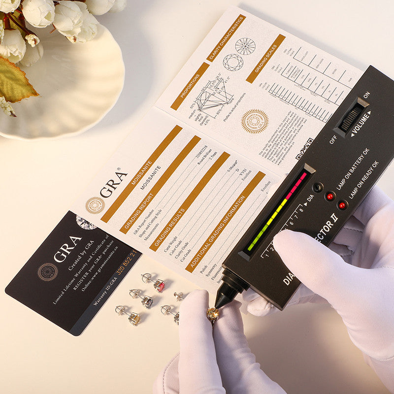 VVS 1CT Pink Yellow Green Blue Moissanite Diamond Stud Earrings