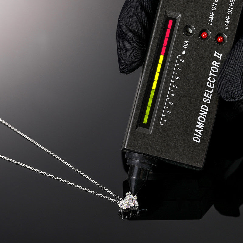 Genuine Diamond 100% Sterling Silver Sparking Heart Pendant Chain Necklace