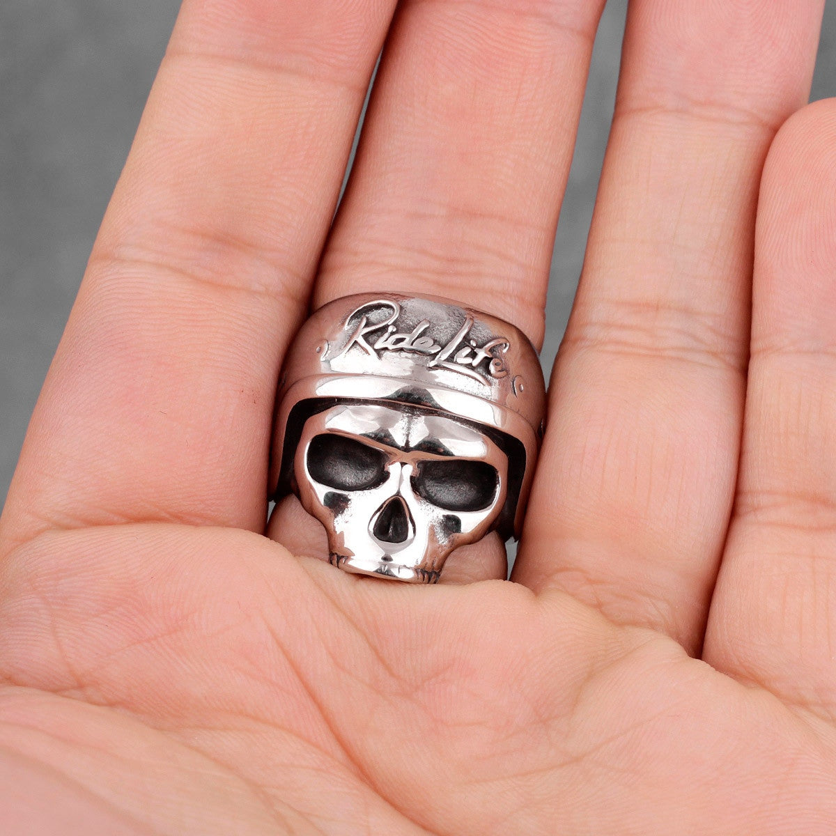 Ride Life | Mens No Fade Stainless Steel Biker Motorcycle Street Wear Skull Rings