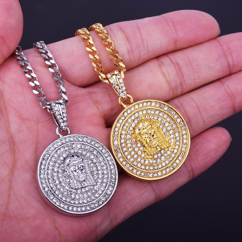 The Christ | 14k Gold 925 Silver VVS Diamond CZ Jesus Face 4 Prong Medallion